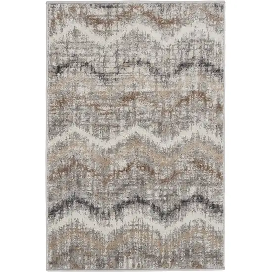 Gray Chevron Area Rug Photo 2