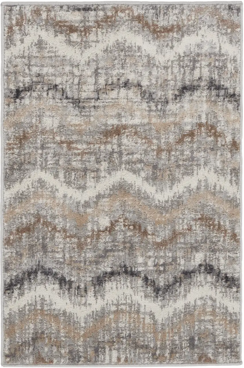 Gray Chevron Area Rug Photo 2