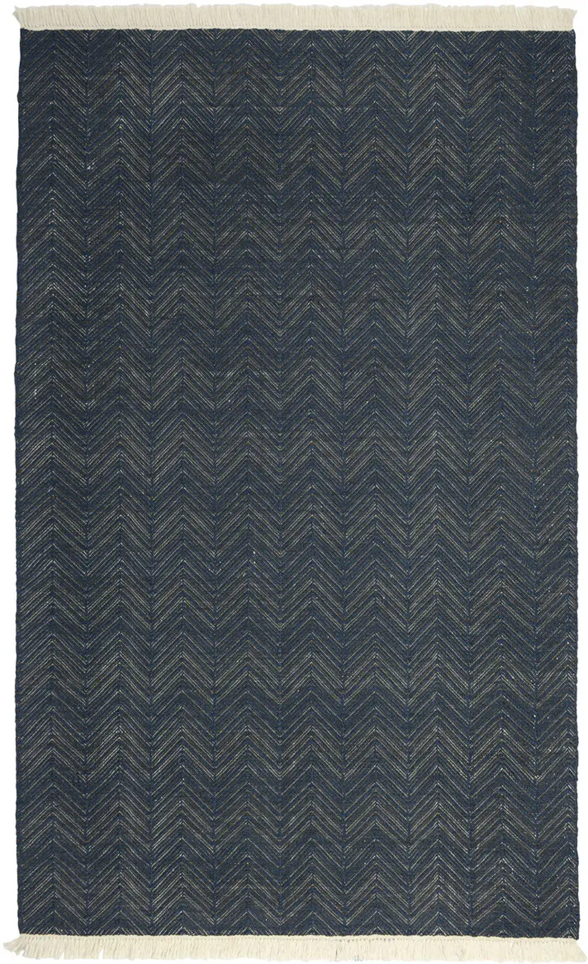 Gray Chevron Hand Woven Area Rug Photo 1