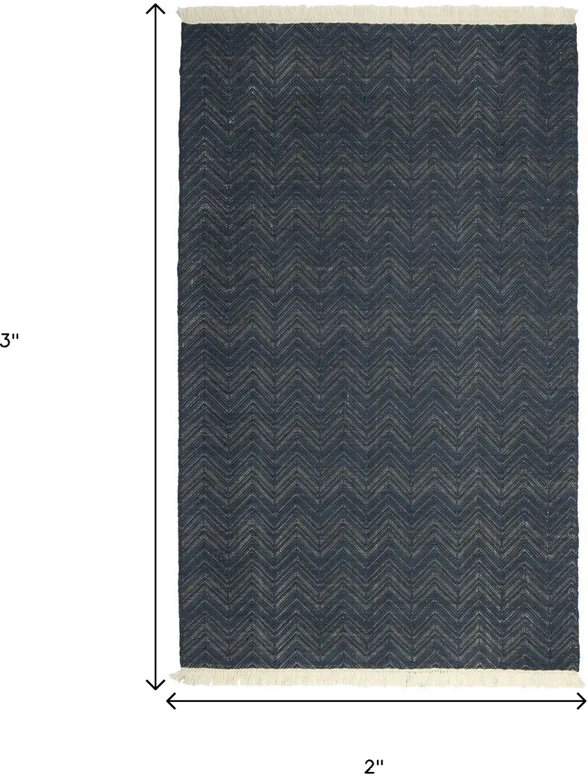 Gray Chevron Hand Woven Area Rug Photo 5