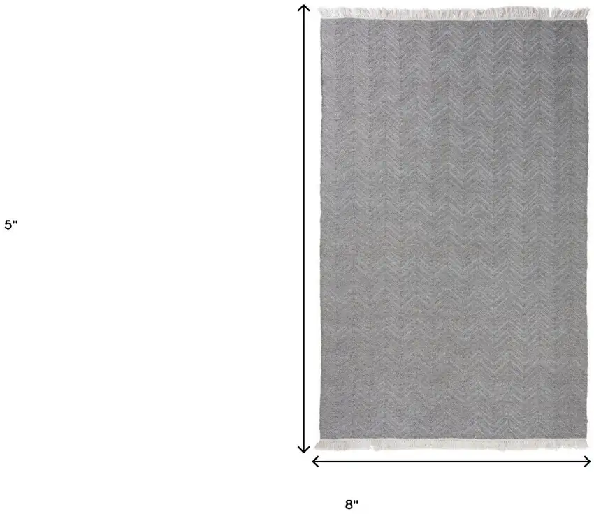 Gray Chevron Hand Woven Area Rug Photo 4