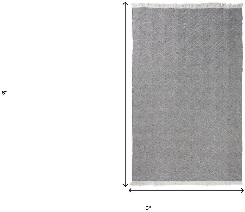 Gray Chevron Hand Woven Area Rug Photo 4