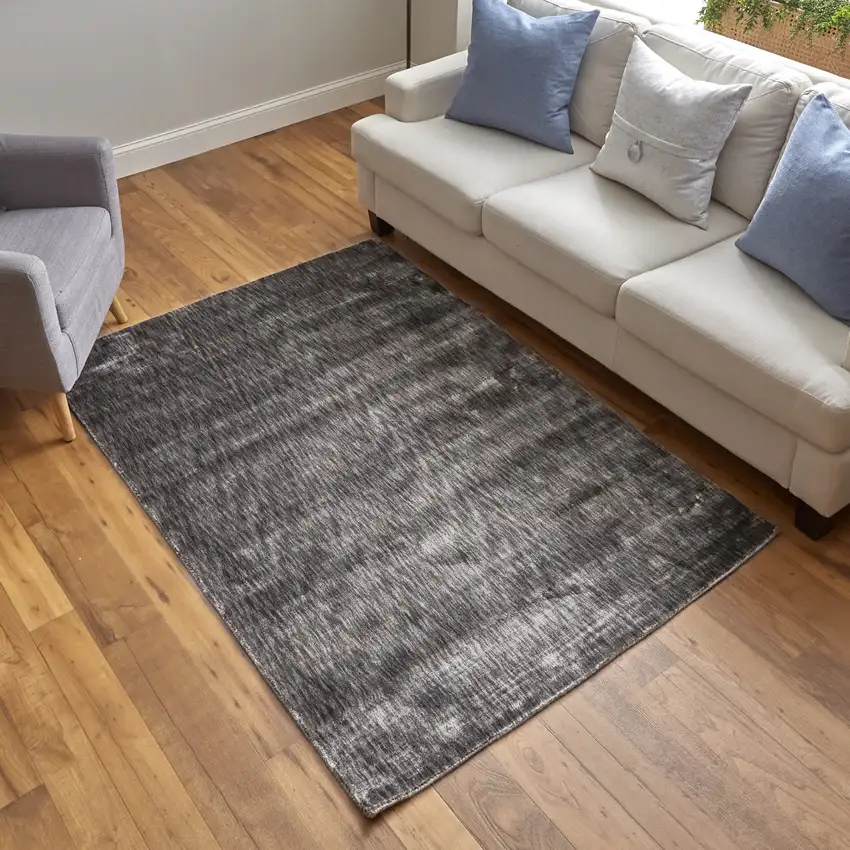 Gray Chevron Hand Woven Area Rug Photo 7