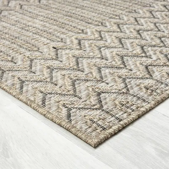 Gray Chevron Handmade Indoor Outdoor Area Rug Photo 3