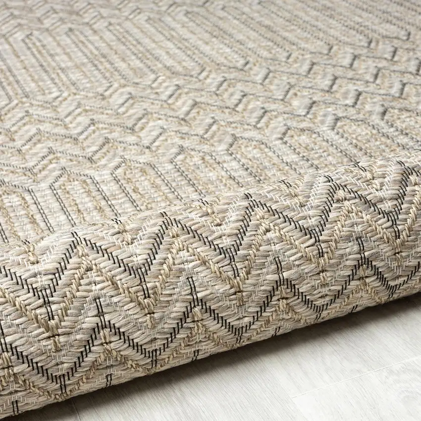 Gray Chevron Handmade Indoor Outdoor Area Rug Photo 4