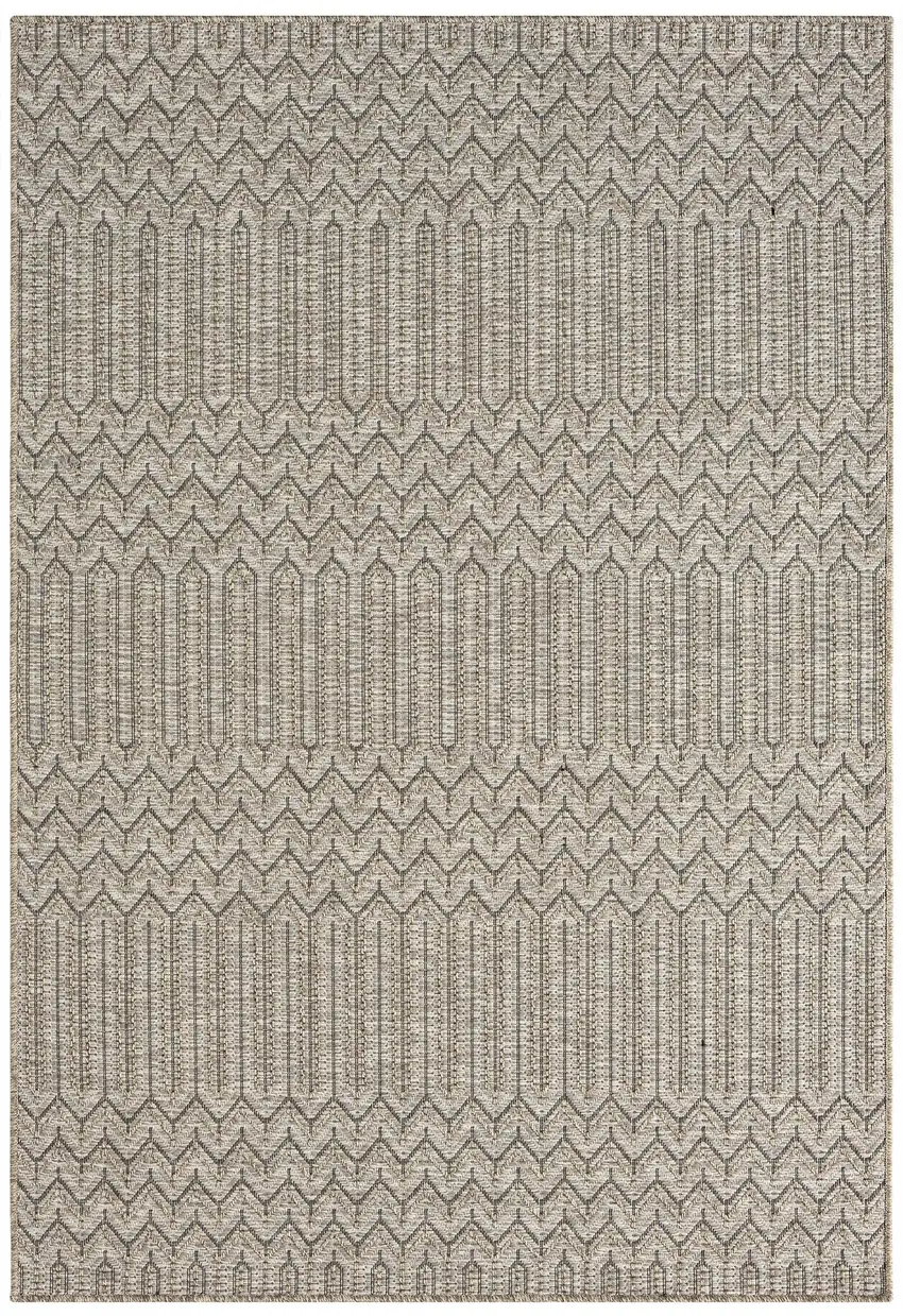 Gray Chevron Handmade Indoor Outdoor Area Rug Photo 2