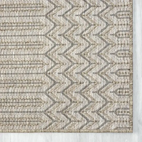 Gray Chevron Handmade Indoor Outdoor Area Rug Photo 5