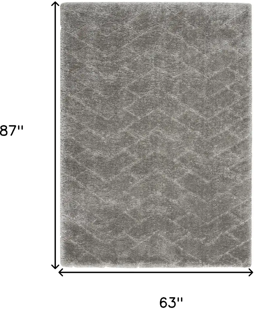 Gray Chevron Shag Area Rug Photo 3