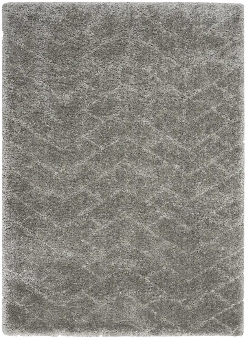 Gray Chevron Shag Area Rug Photo 2
