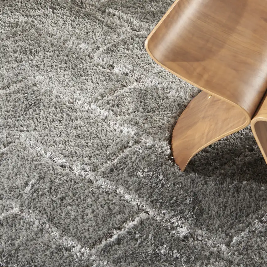 Gray Chevron Shag Area Rug Photo 8