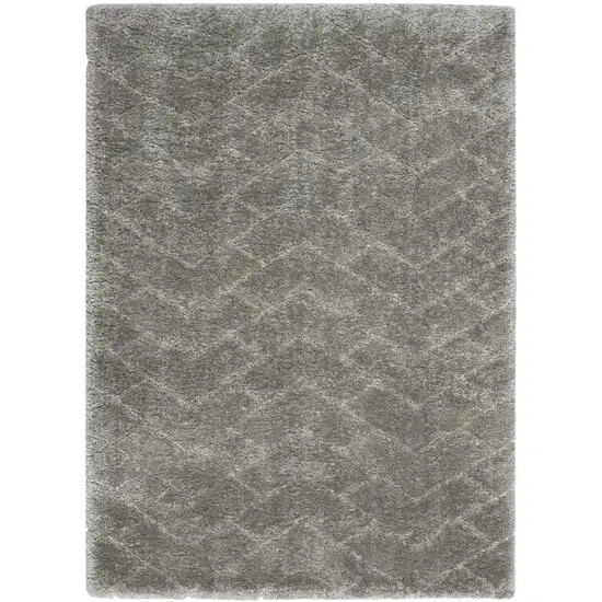 Gray Chevron Shag Area Rug Photo 1