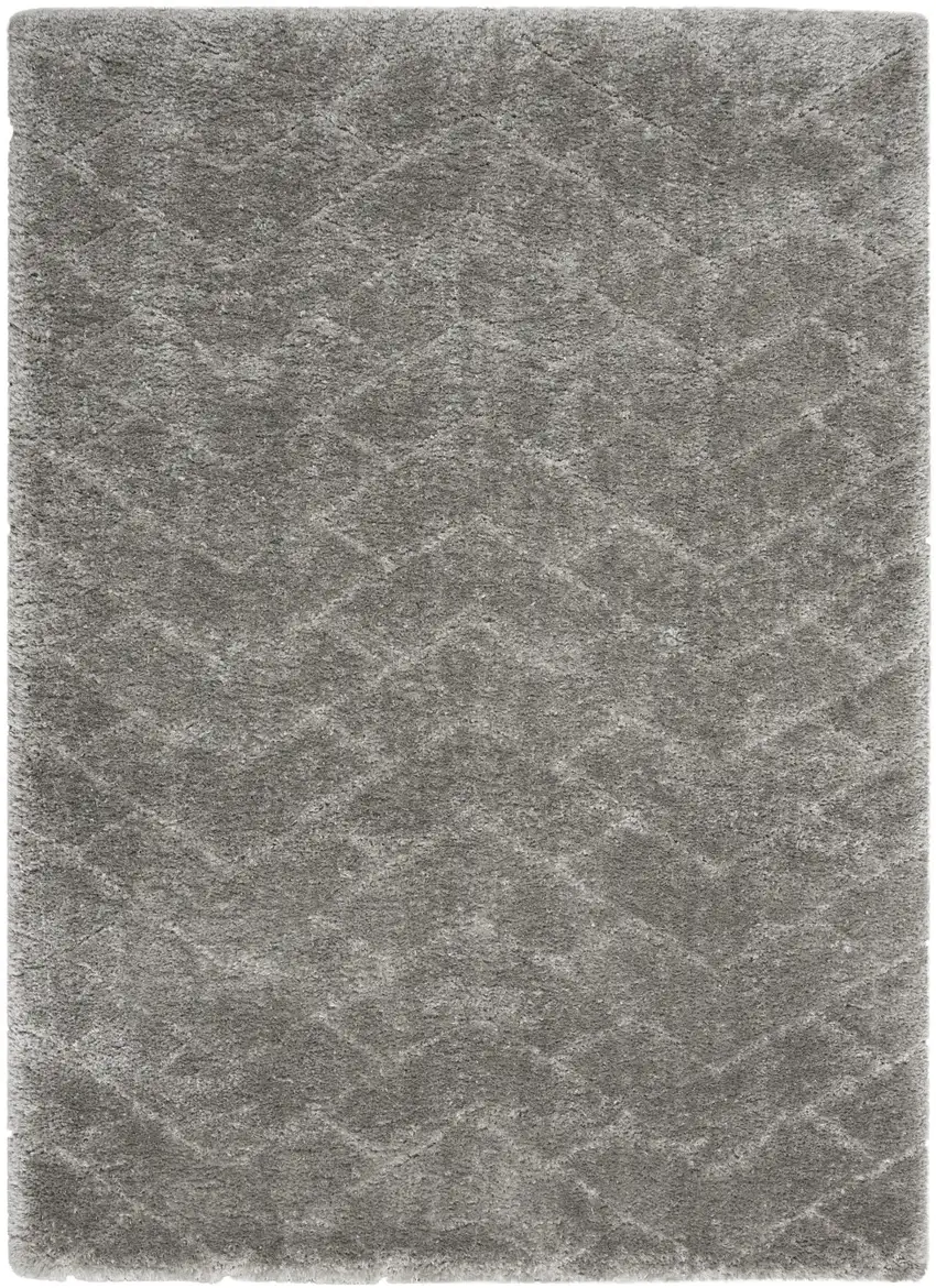 Gray Chevron Shag Area Rug Photo 1