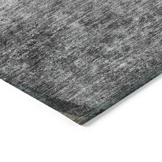 Gray Chocolate And Silver Abstract Washable Indoor Outdoor Area Rug Photo 3