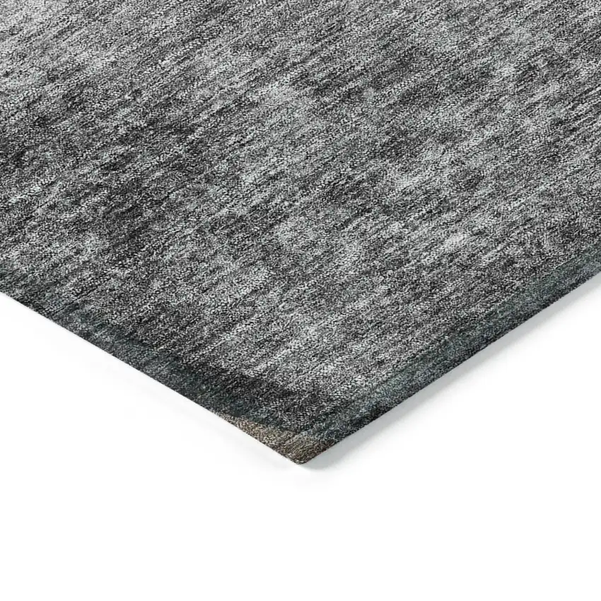Gray Chocolate And Silver Abstract Washable Indoor Outdoor Area Rug Photo 3