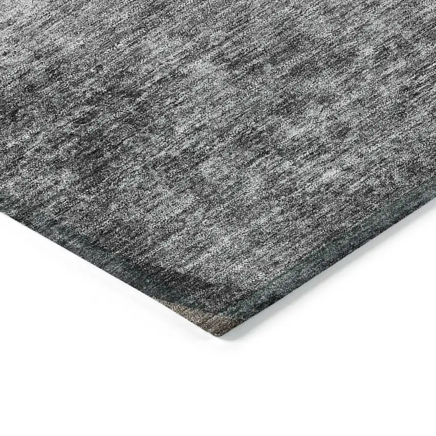 Gray Chocolate And Silver Abstract Washable Indoor Outdoor Area Rug Photo 3