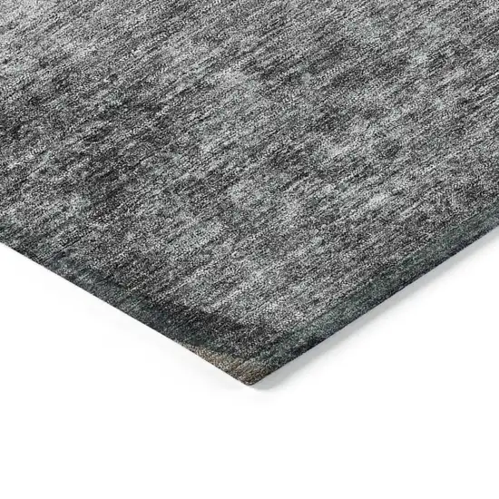 Gray Chocolate And Silver Abstract Washable Indoor Outdoor Area Rug Photo 3