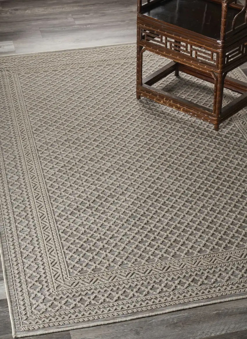 Gray Classic Indoor Outdoor Area Rug Photo 8