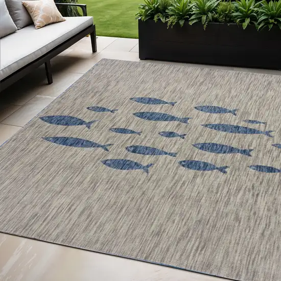 Gray Indoor Outdoor Area Rug Photo 1