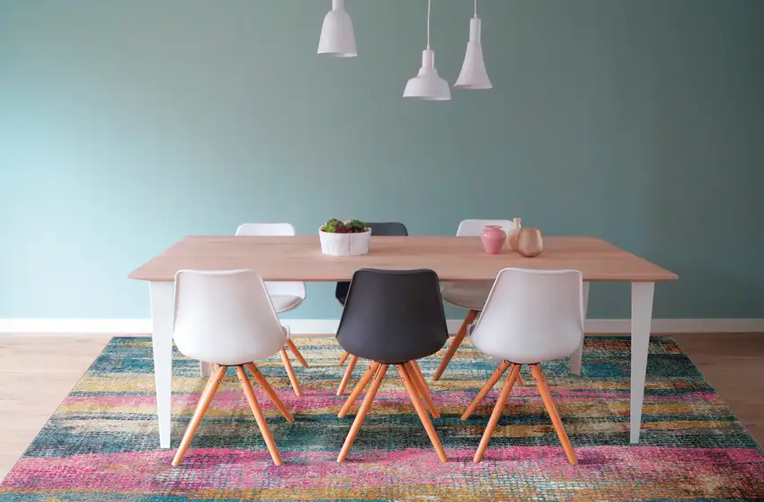 Pink And Blue Abstract Power Loom Area Rug Photo 4