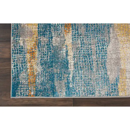 Gray Colorful Abstract Stripes Area Rug Photo 2