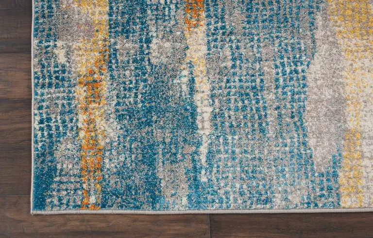 Gray Colorful Abstract Stripes Area Rug Photo 2
