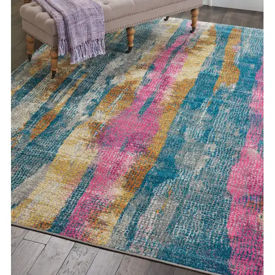 Gray And Ivory Abstract Distressed Area Rug Photo 9