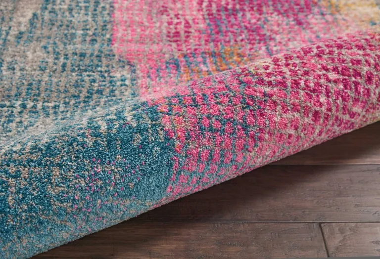 Gray Colorful Abstract Stripes Area Rug Photo 3