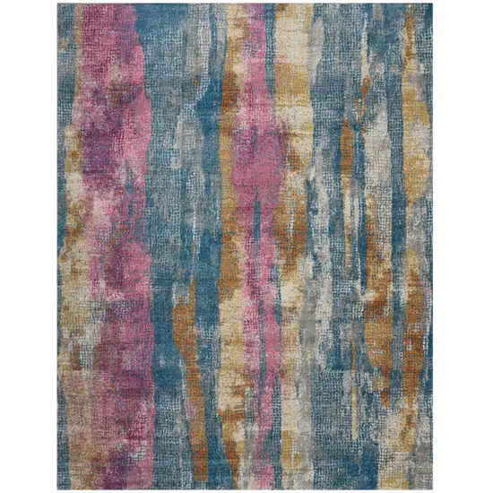 Gray And Ivory Abstract Distressed Area Rug Photo 1