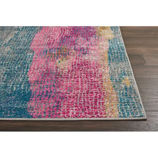 Gray Colorful Abstract Stripes Area Rug Photo 4