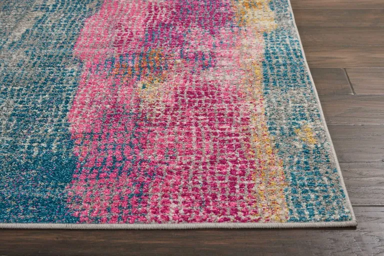 Gray Colorful Abstract Stripes Area Rug Photo 4