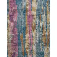 Photo of Gray Colorful Abstract Stripes Area Rug