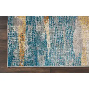 Photo of Gray Colorful Abstract Stripes Area Rug