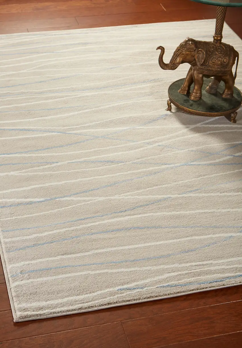 Gray Contemporary Waves Area Rug Photo 7