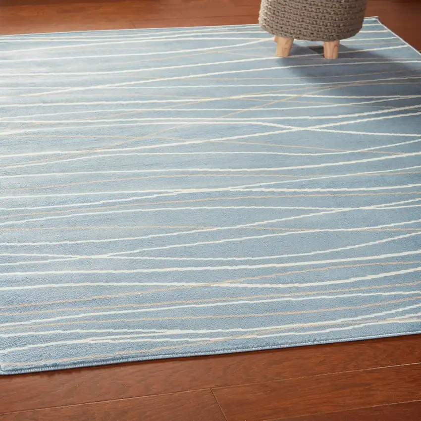 Gray Contemporary Waves Area Rug Photo 8