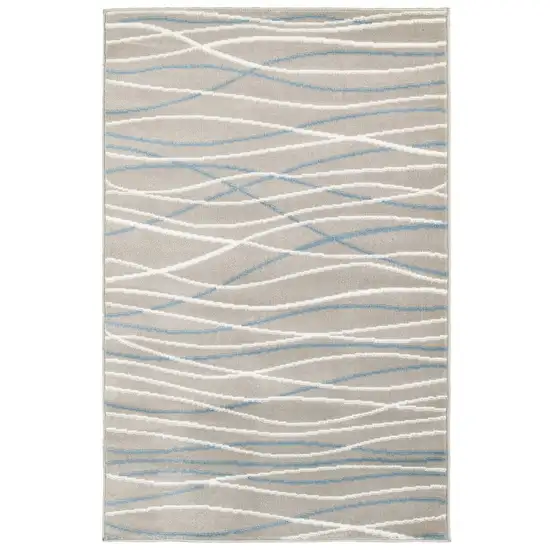 Gray Contemporary Waves Area Rug Photo 1
