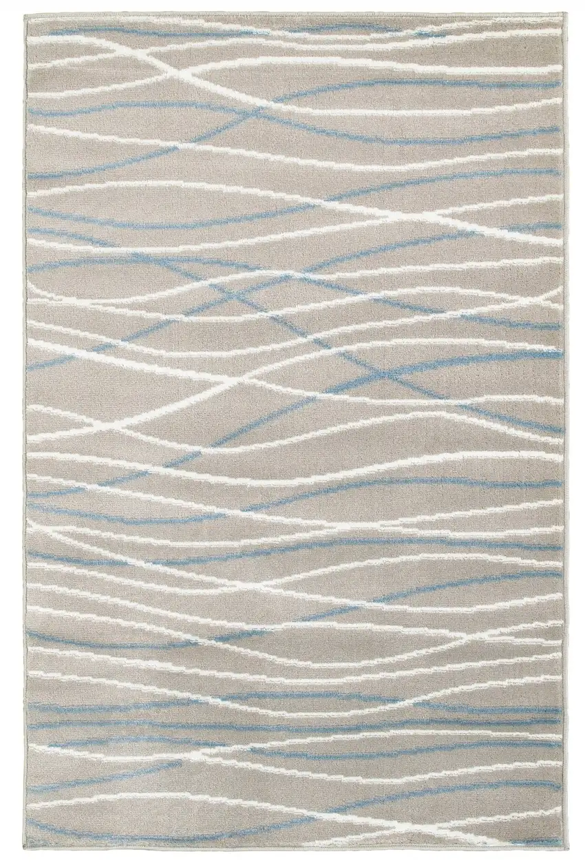 Gray Contemporary Waves Area Rug Photo 1