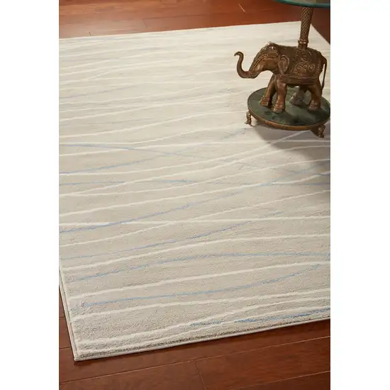 Gray Contemporary Waves Area Rug Photo 7