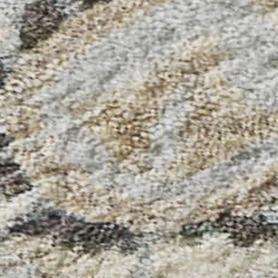 Gray Copper And Silver Floral Washable Area Rug With UV Protection Photo 2