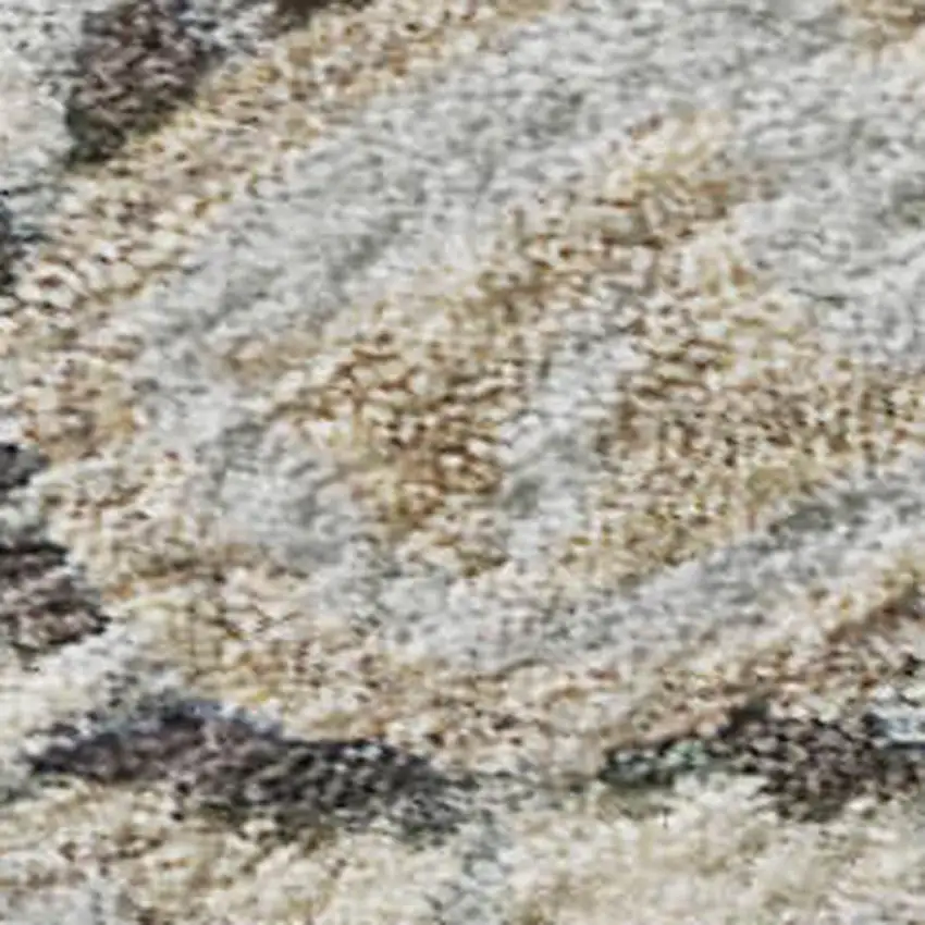 Gray Copper And Silver Floral Washable Area Rug With UV Protection Photo 2