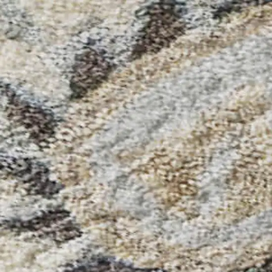 Gray Copper And Silver Floral Washable Area Rug With UV Protection Photo 2