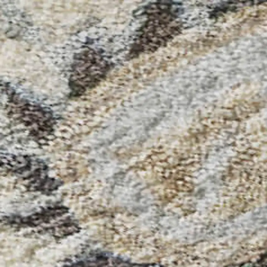 Gray Copper And Silver Floral Washable Area Rug With UV Protection Photo 2