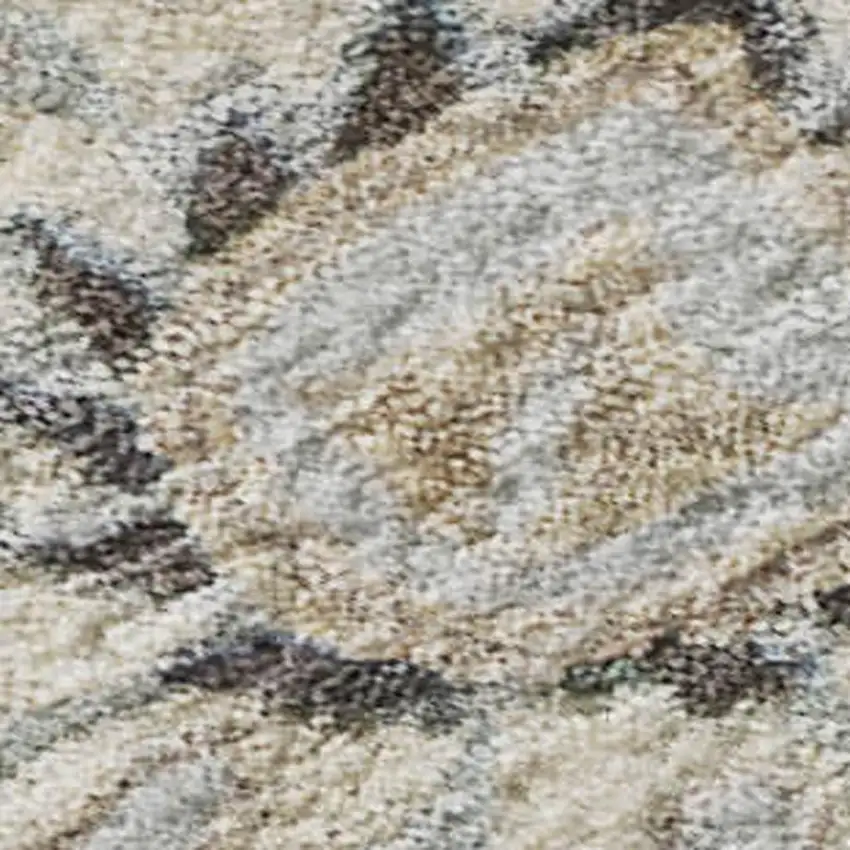 Gray Copper And Silver Floral Washable Area Rug With UV Protection Photo 3