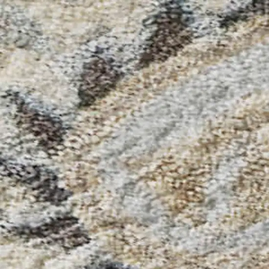 Gray Copper And Silver Floral Washable Area Rug With UV Protection Photo 2