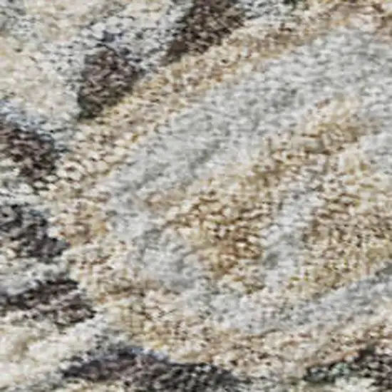 Gray Copper And Silver Floral Washable Area Rug With UV Protection Photo 2