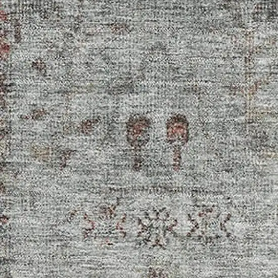 Gray Copper And Silver Oriental Washable Area Rug With UV Protection Photo 3