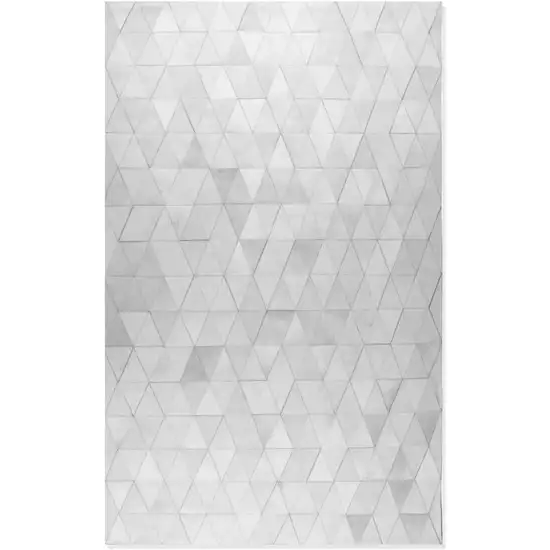 Gray Cowhide Geometric Area Rug Photo 2