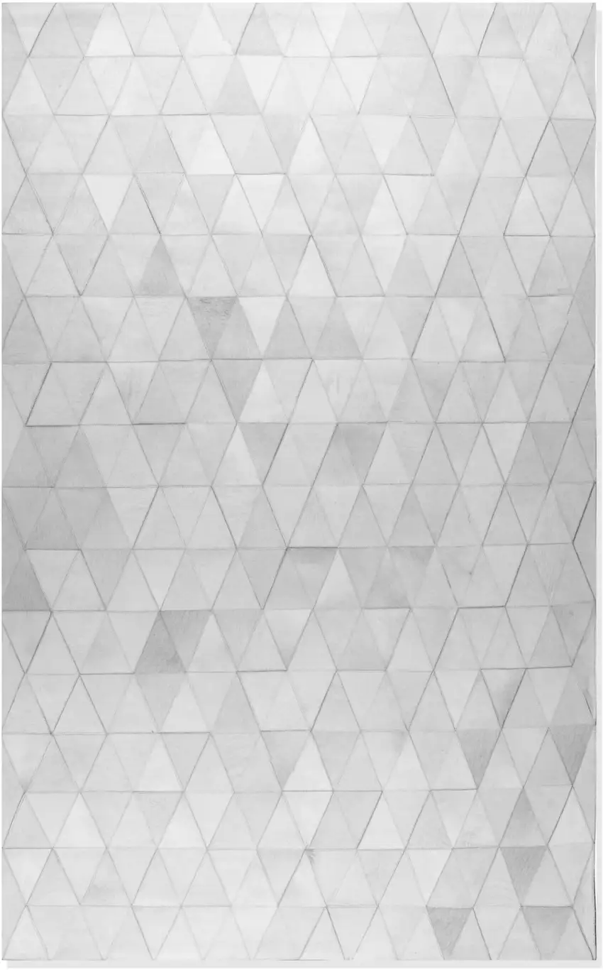 Gray Cowhide Geometric Area Rug Photo 2