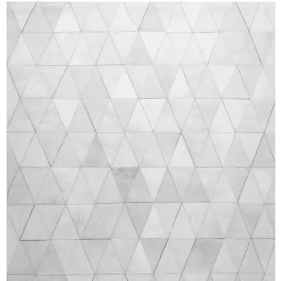 Gray Cowhide Geometric Area Rug Photo 4