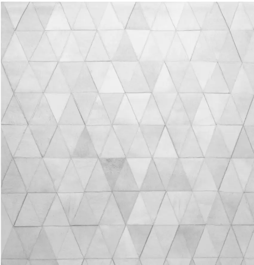 Gray Cowhide Geometric Area Rug Photo 4