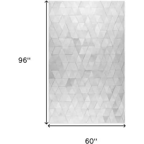 Gray Cowhide Geometric Area Rug Photo 6